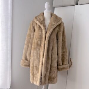 Dennis Basso Luxurious Tan Teddy Jacket